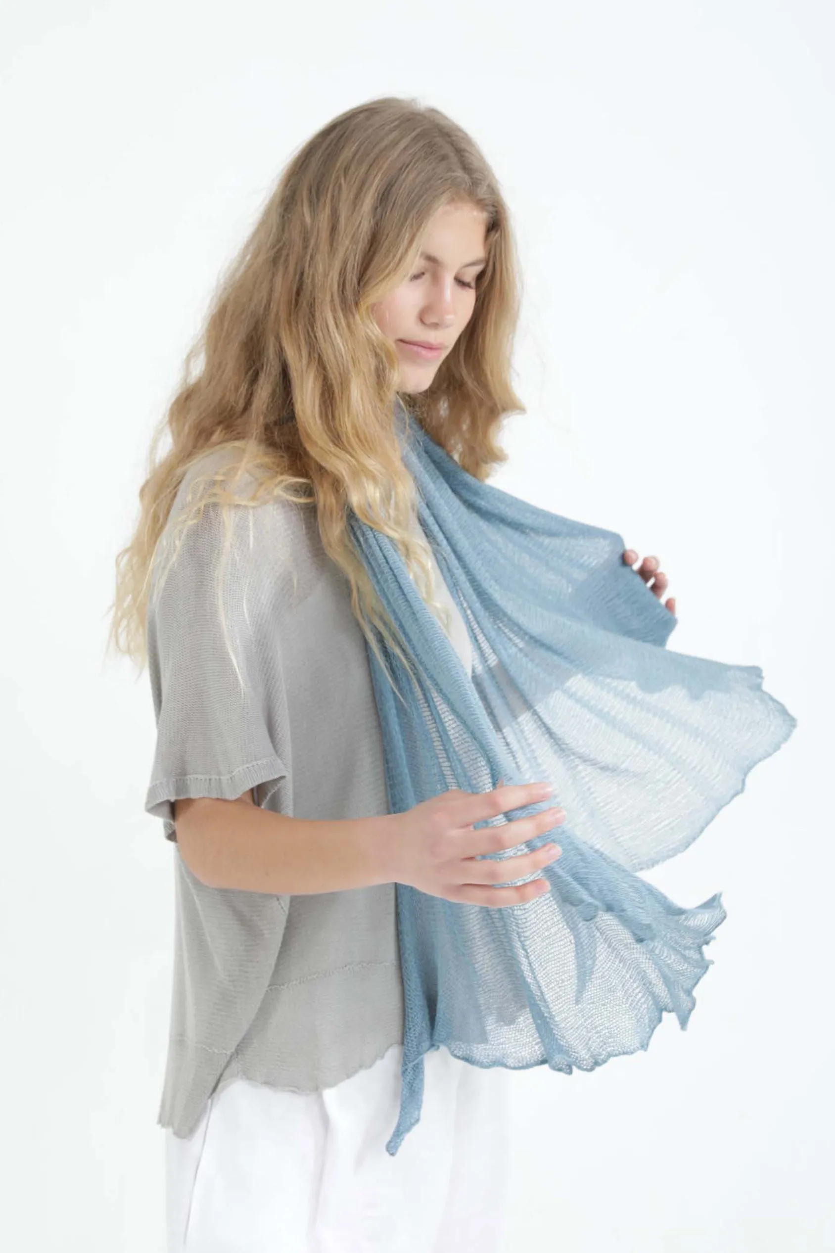 Ripple Bamboo Scarf - Sky Blue