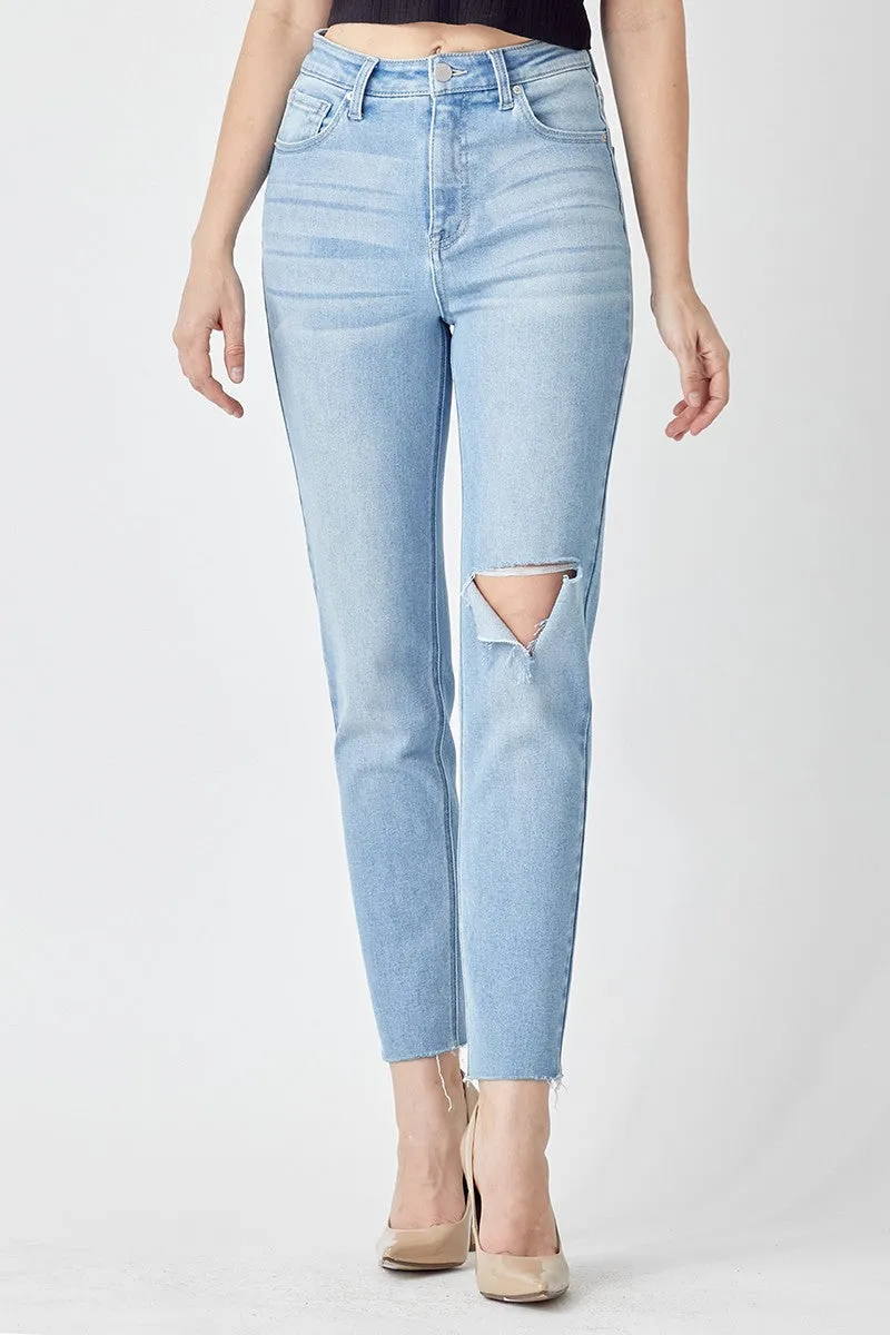 Risen Sophia High Rise Slim Tapered Leg Denim Jeans [1-3XL]