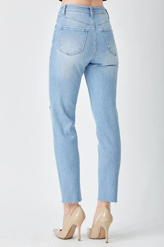 Risen Sophia High Rise Slim Tapered Leg Denim Jeans [1-3XL]