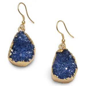 Rishima Druzy Drop Earrings Dark Blue