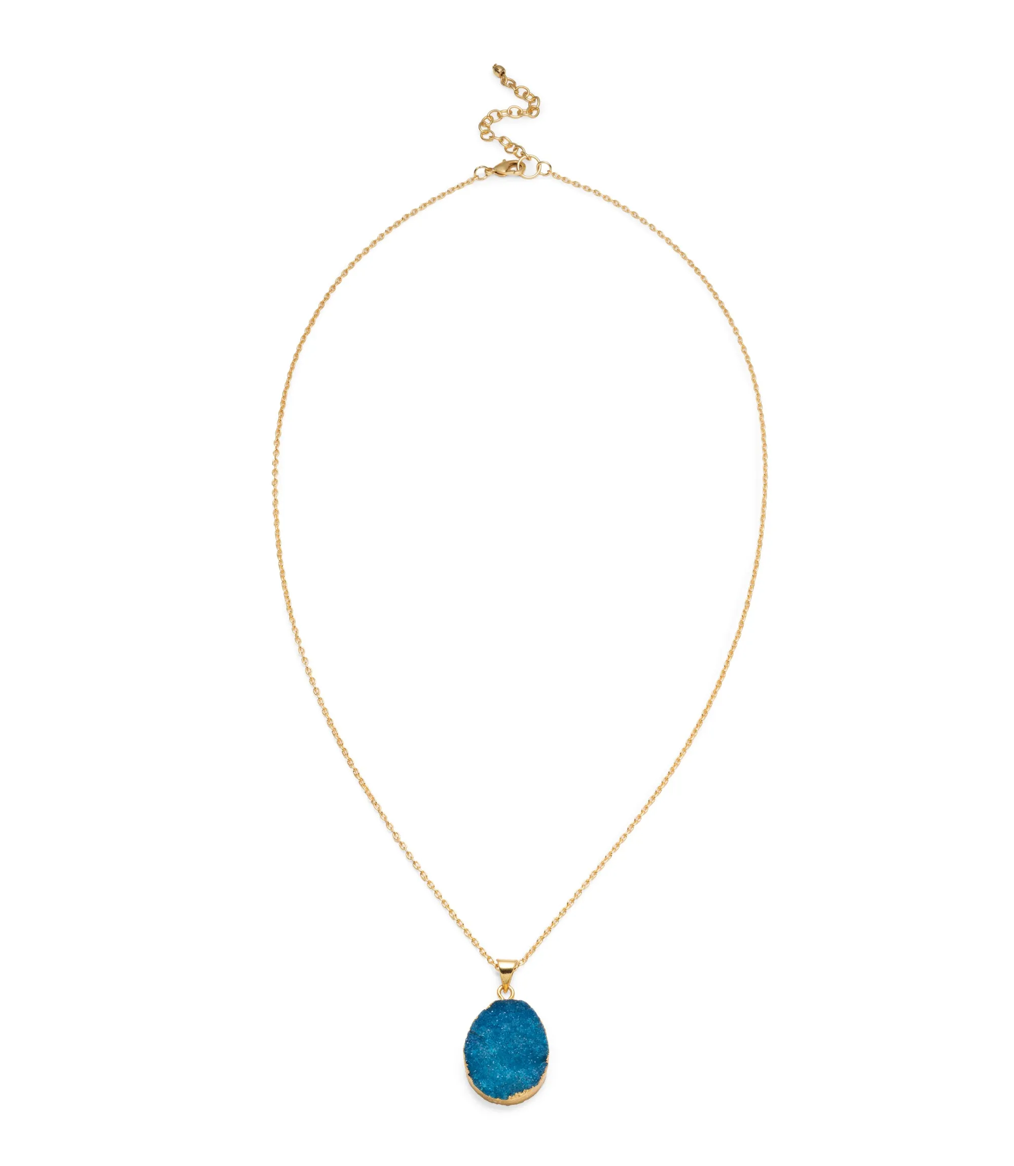 Rishima Druzy Drop Necklace Light Blue