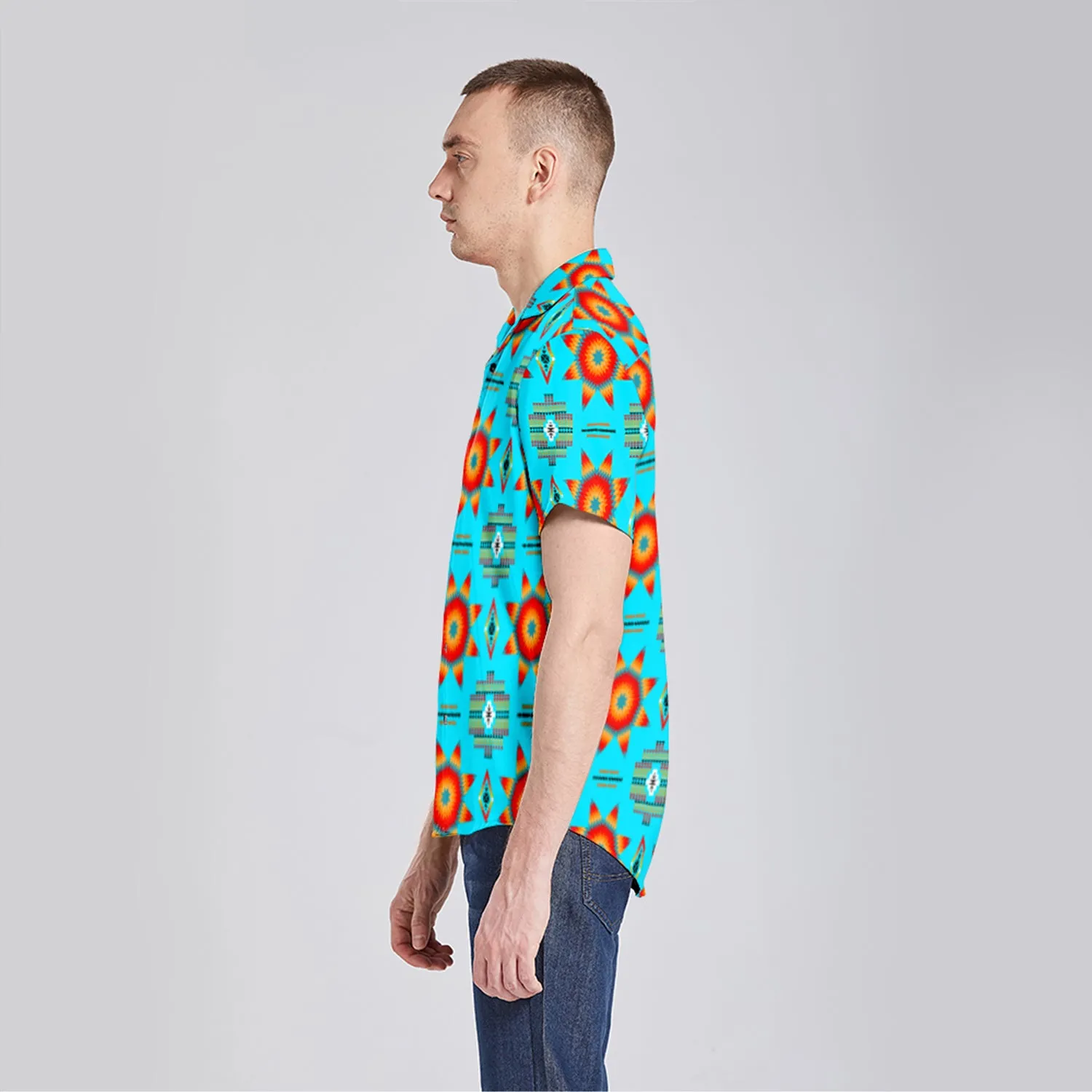 Rising Star Harvest Moon Button Up Silk Shirt