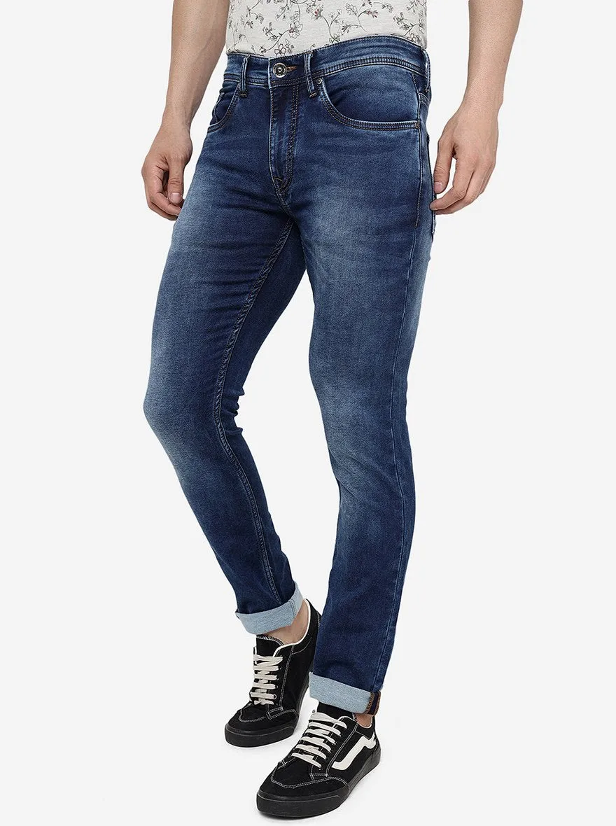 River Blue Solid Slim Fit Jeans | JadeBlue