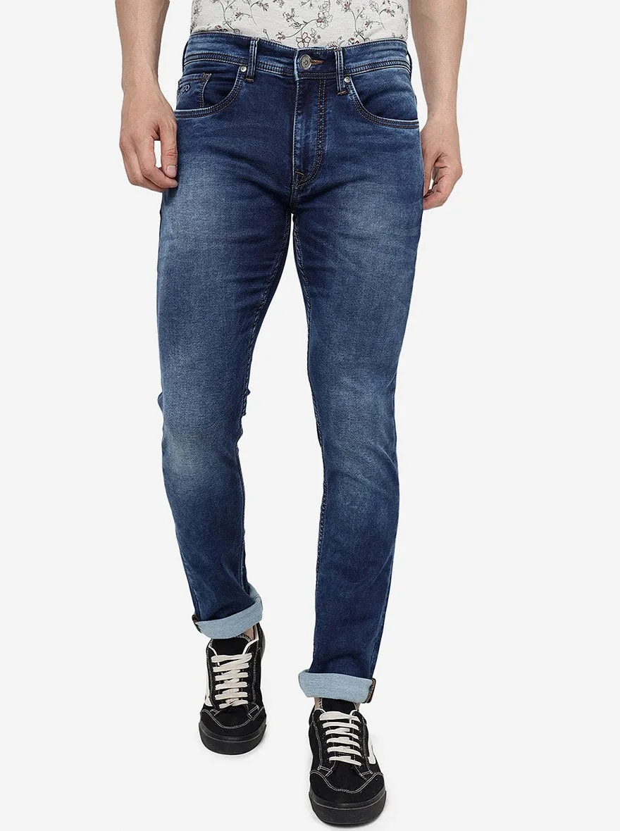 River Blue Solid Slim Fit Jeans | JadeBlue