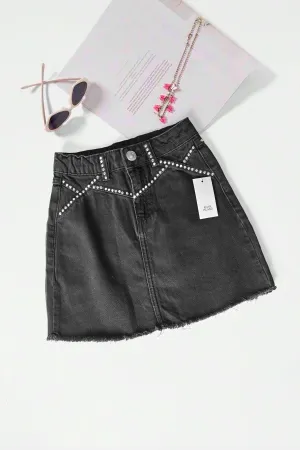 River Island Girl's Studded Denim Skirt