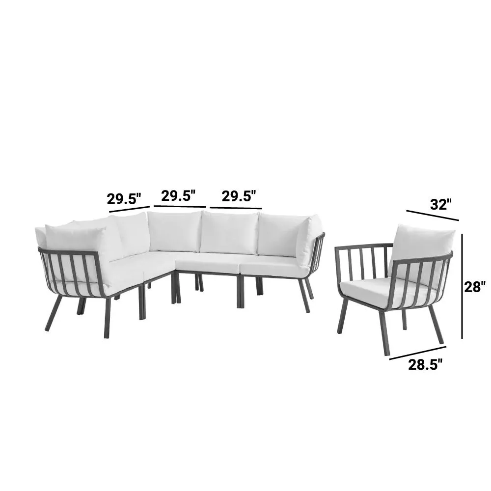 Riverside Outdoor Patio Aluminum Conversation Set