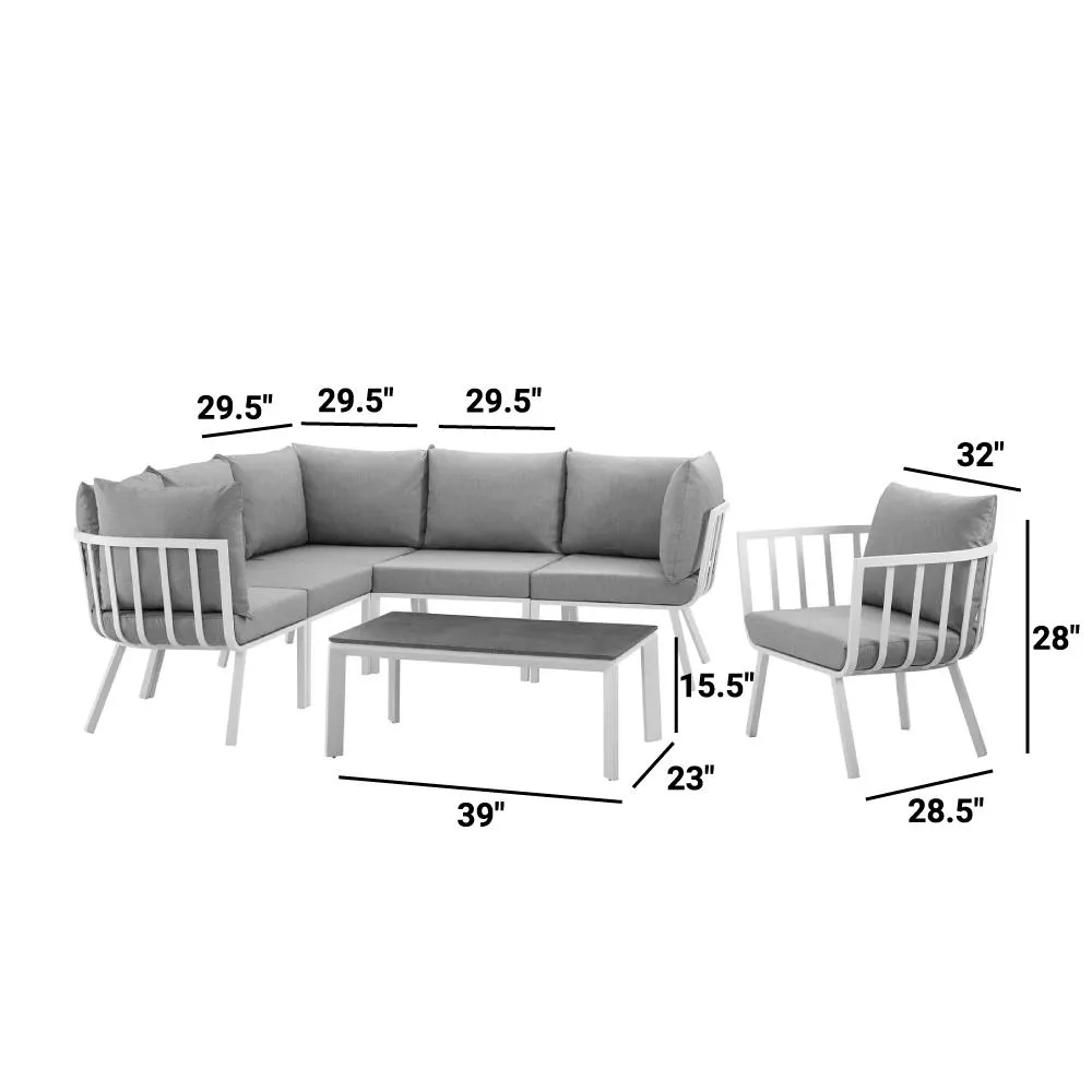 Riverside Outdoor Patio Aluminum Conversation Set