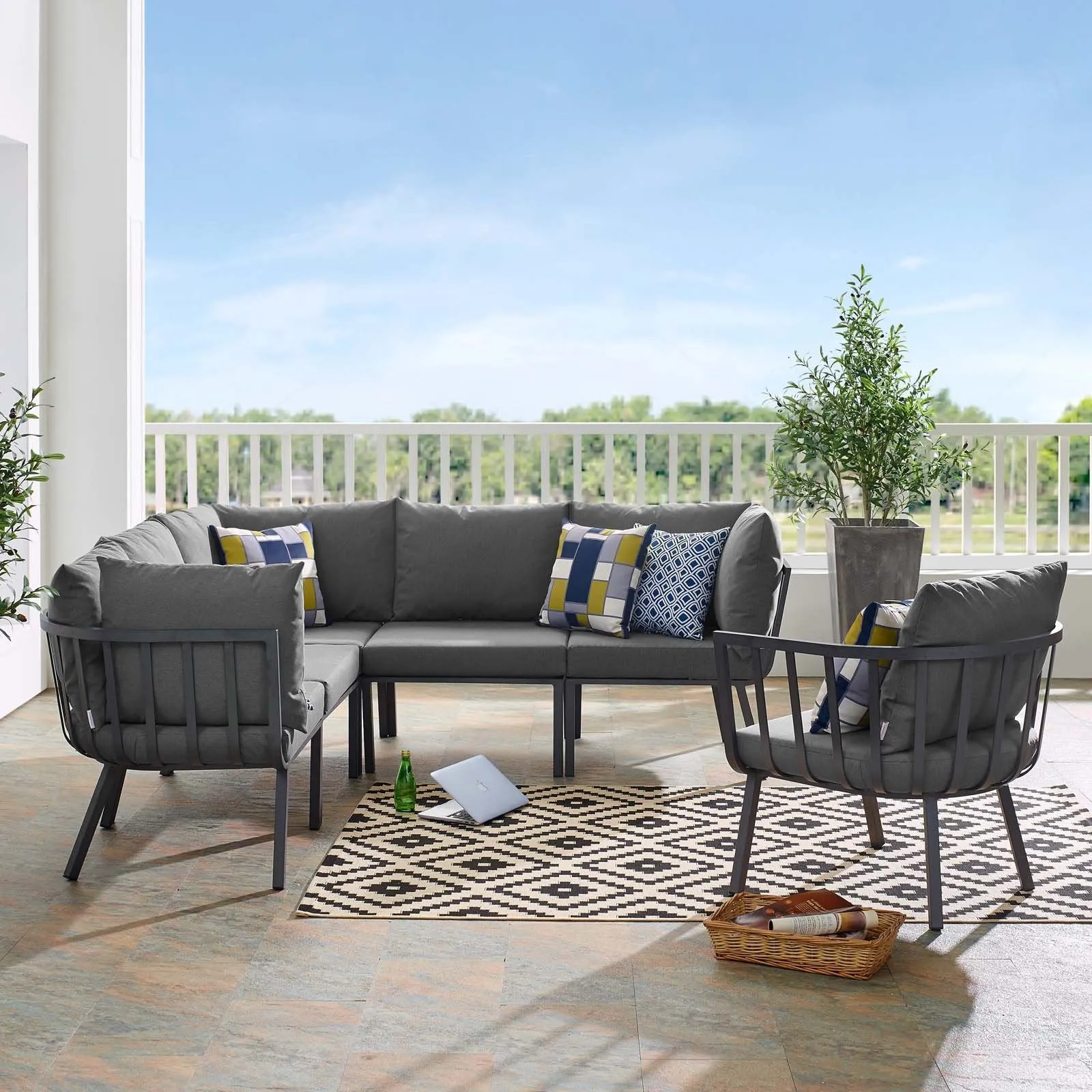 Riverside Outdoor Patio Aluminum Conversation Set