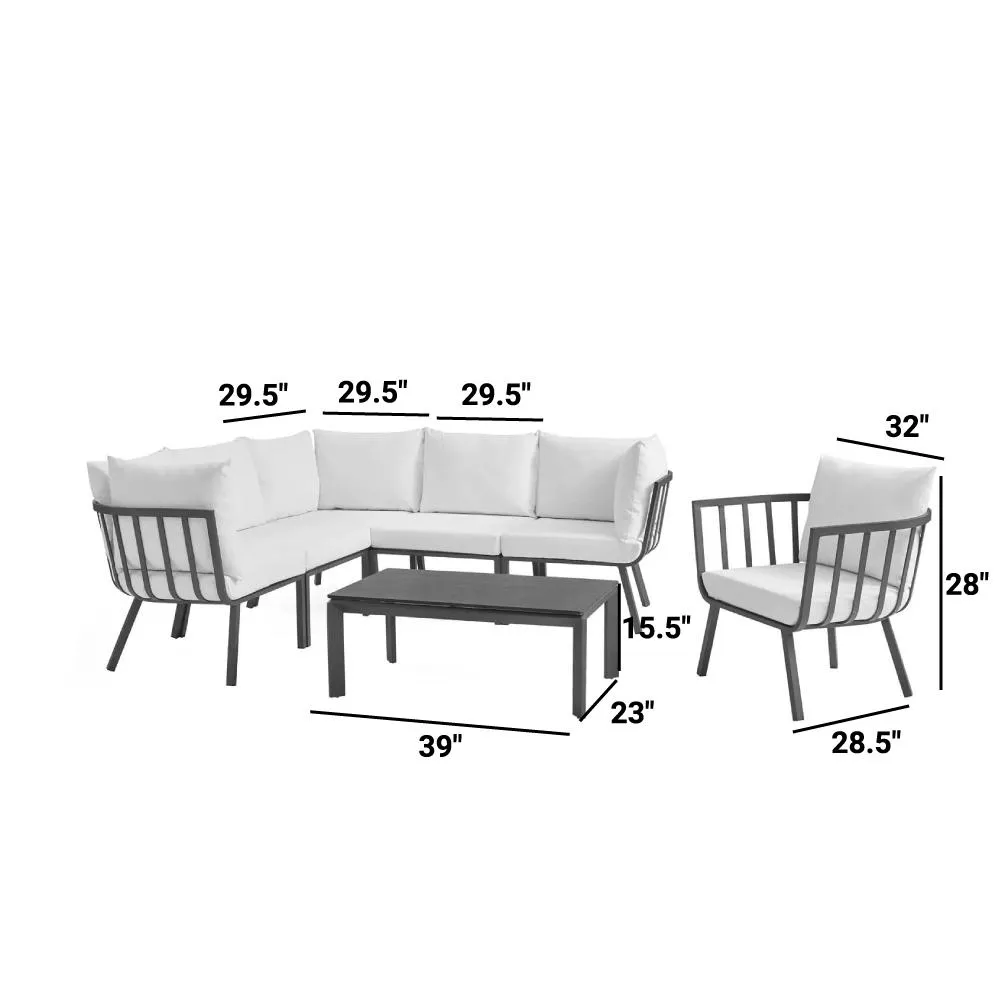 Riverside Outdoor Patio Aluminum Conversation Set