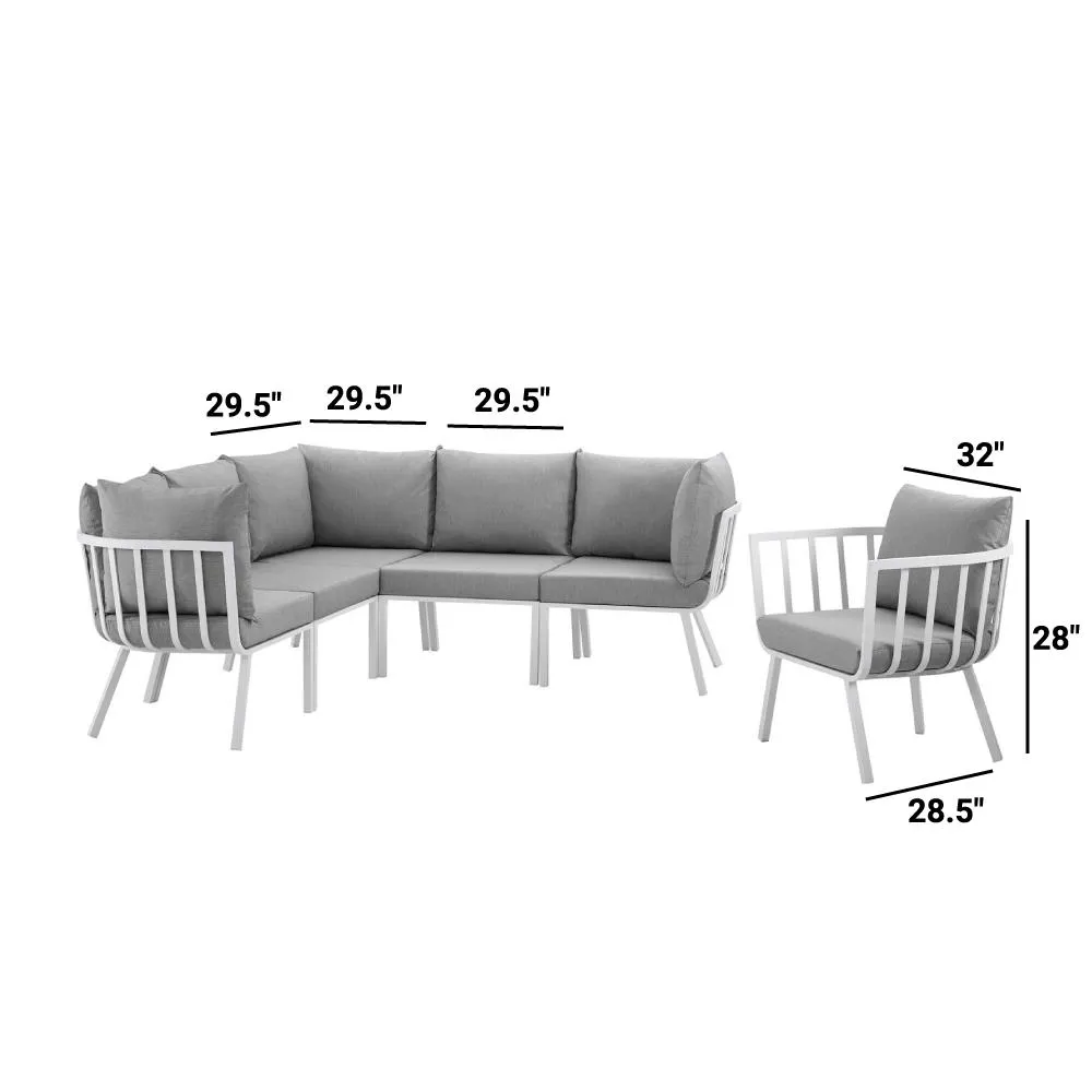 Riverside Outdoor Patio Aluminum Conversation Set