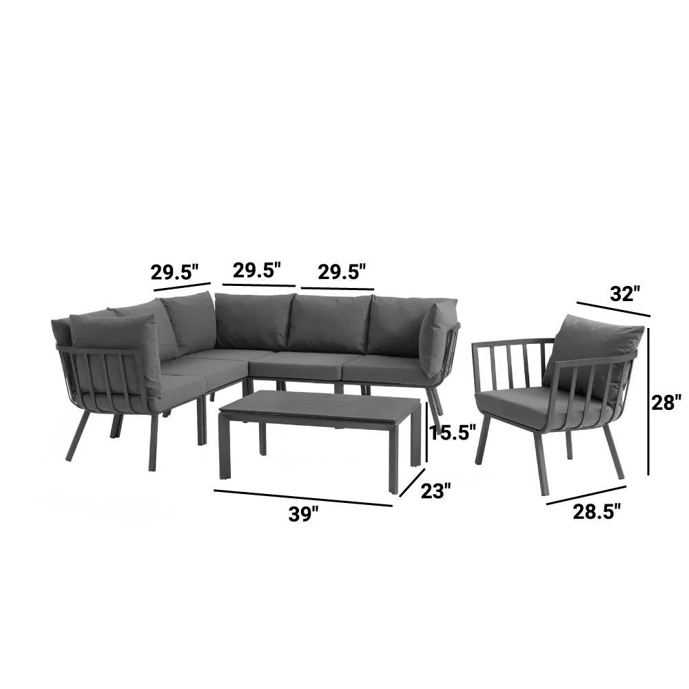 Riverside Outdoor Patio Aluminum Conversation Set