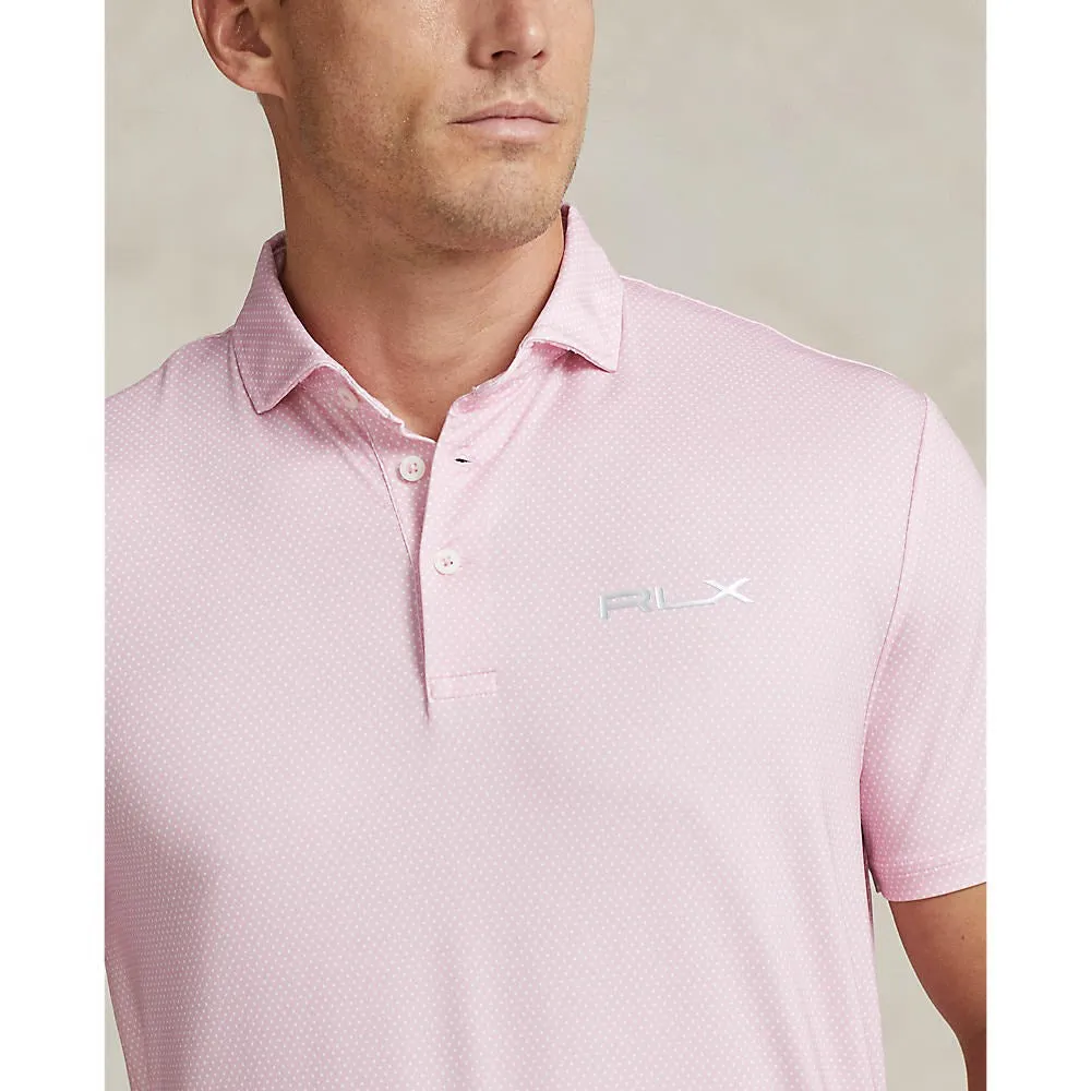 RLX Ralph Lauren Printed Airflow Performance Golf Shirt - Pink Flamingo Pin Dot