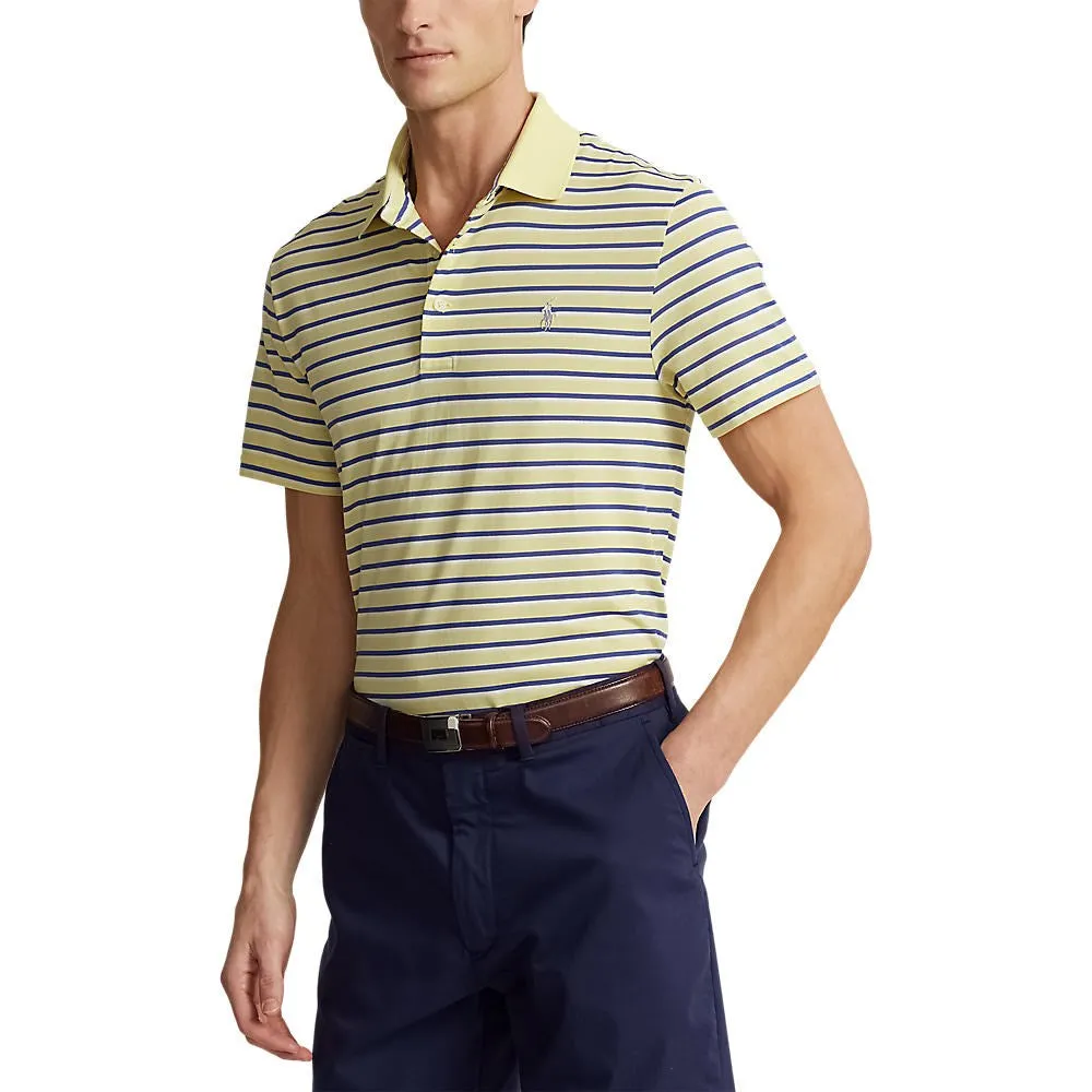 RLX Ralph Lauren Tour Pique Stripe Polo Shirt - Bristol Yellow Multi