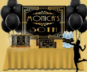 Roaring 20's Birthday Backdrop - FREE SHIPPING