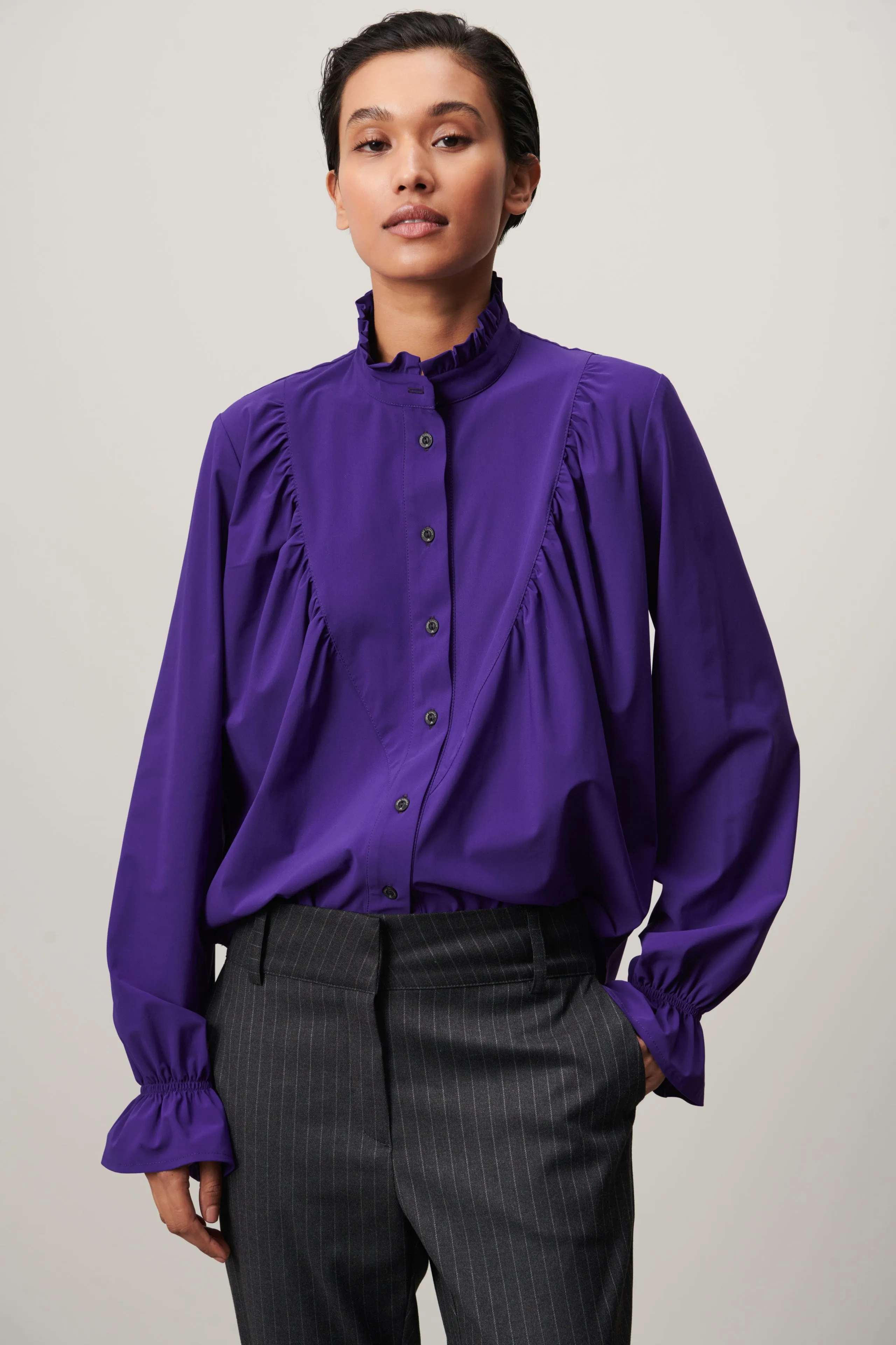 Roberta Blouse Technical Jersey | Purple