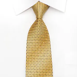 Roberta di Camerino Men's Silk Necktie Yellow Checkered Sparkling With Rhinestones