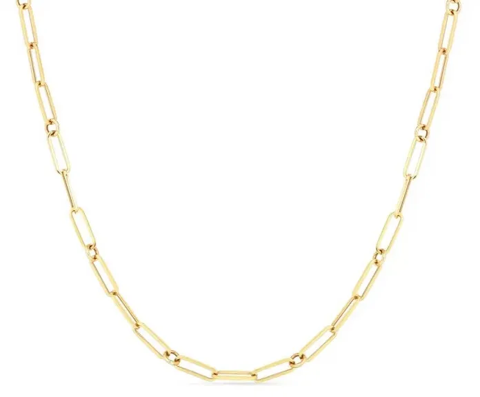 Roberto Coin 18k Yellow Gold Paperclip Necklace 17"