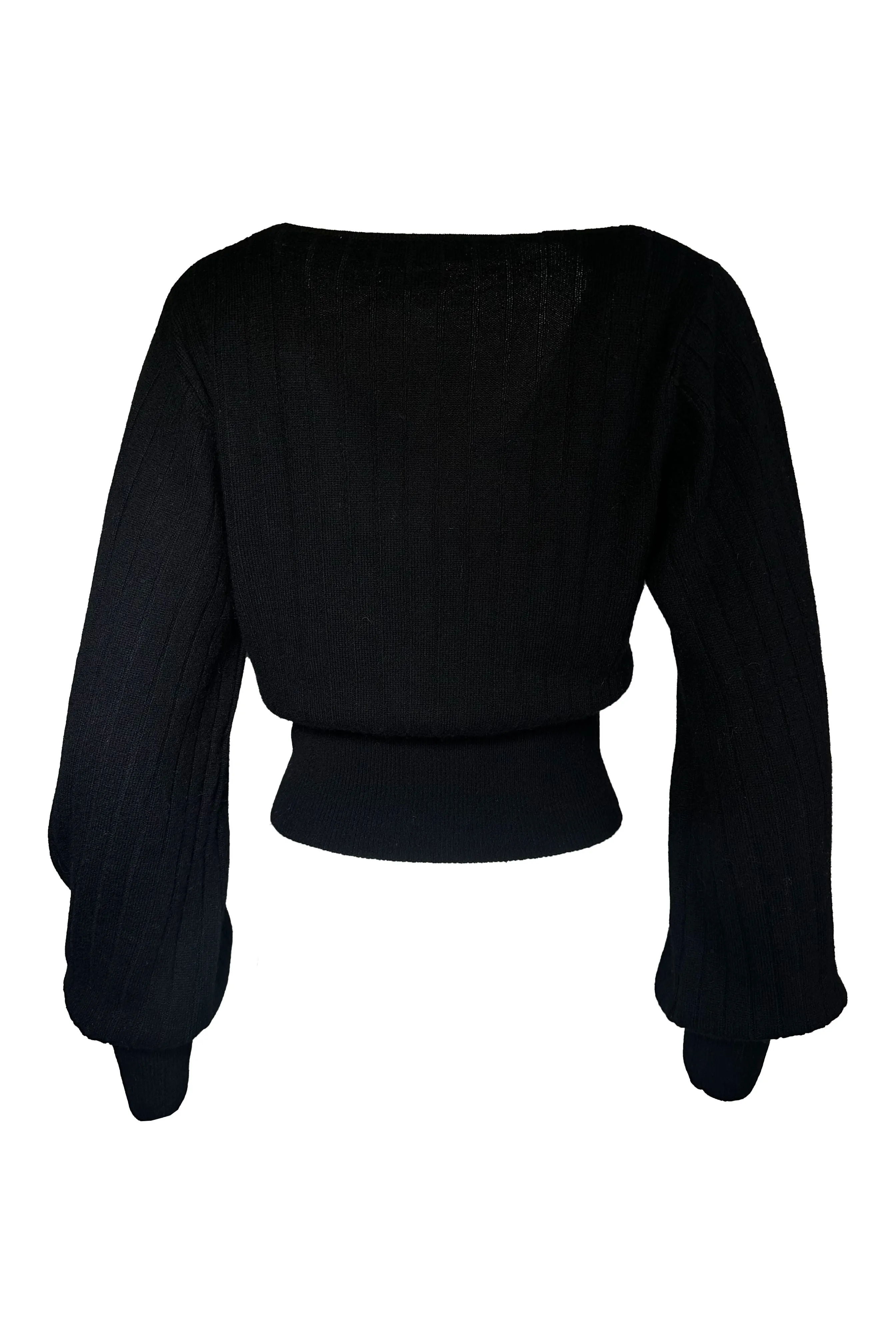 Robertson Madison 100% Cashmere Kim Crossover V Sweater CR24-C-037 | Black