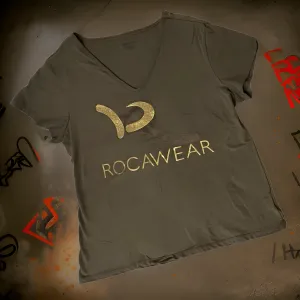 *ROCAWEAR* (OLIVE) V-NECK TOP FOR WOMEN