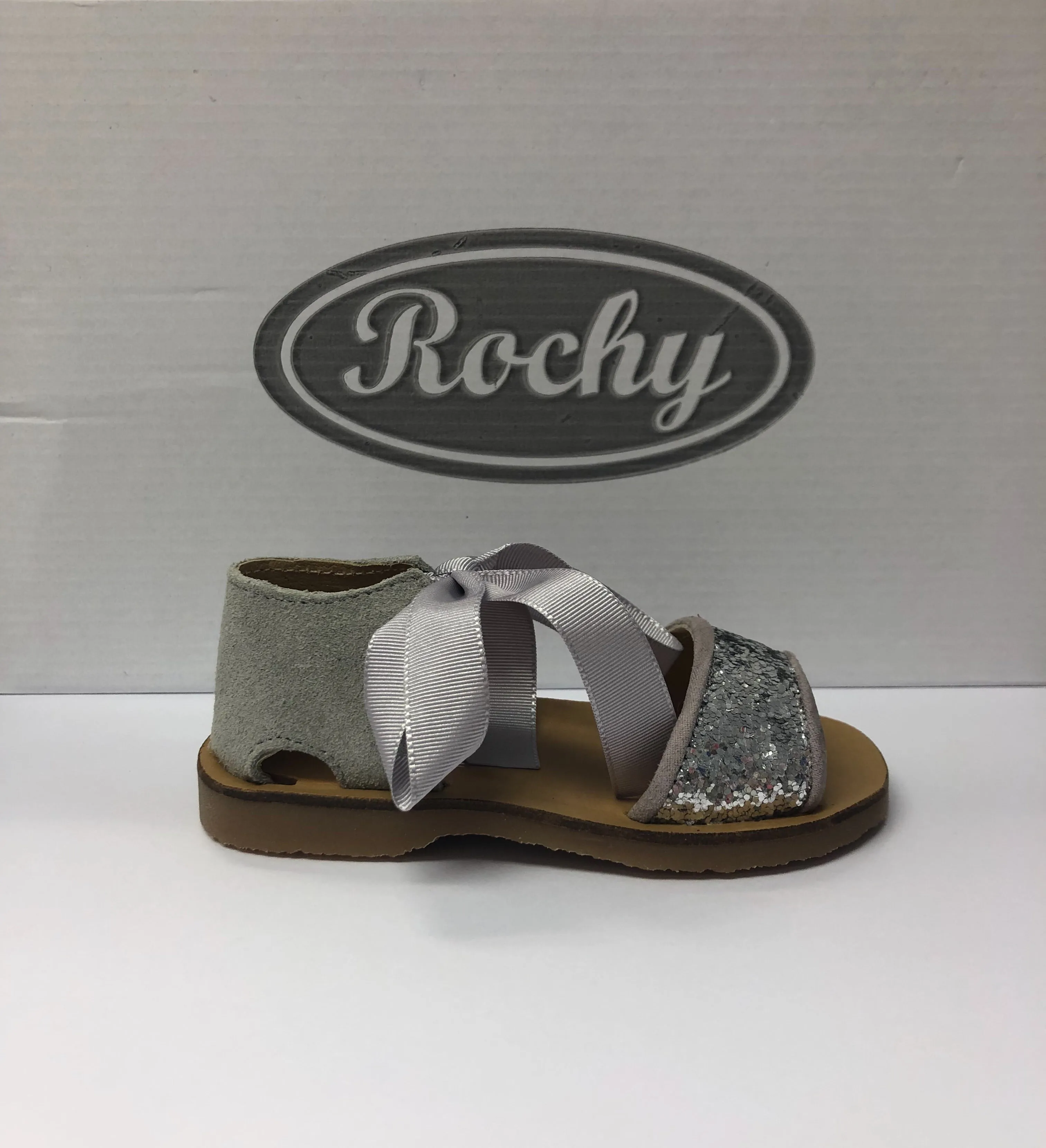 Rochy Girls Silver Glitter Sandals