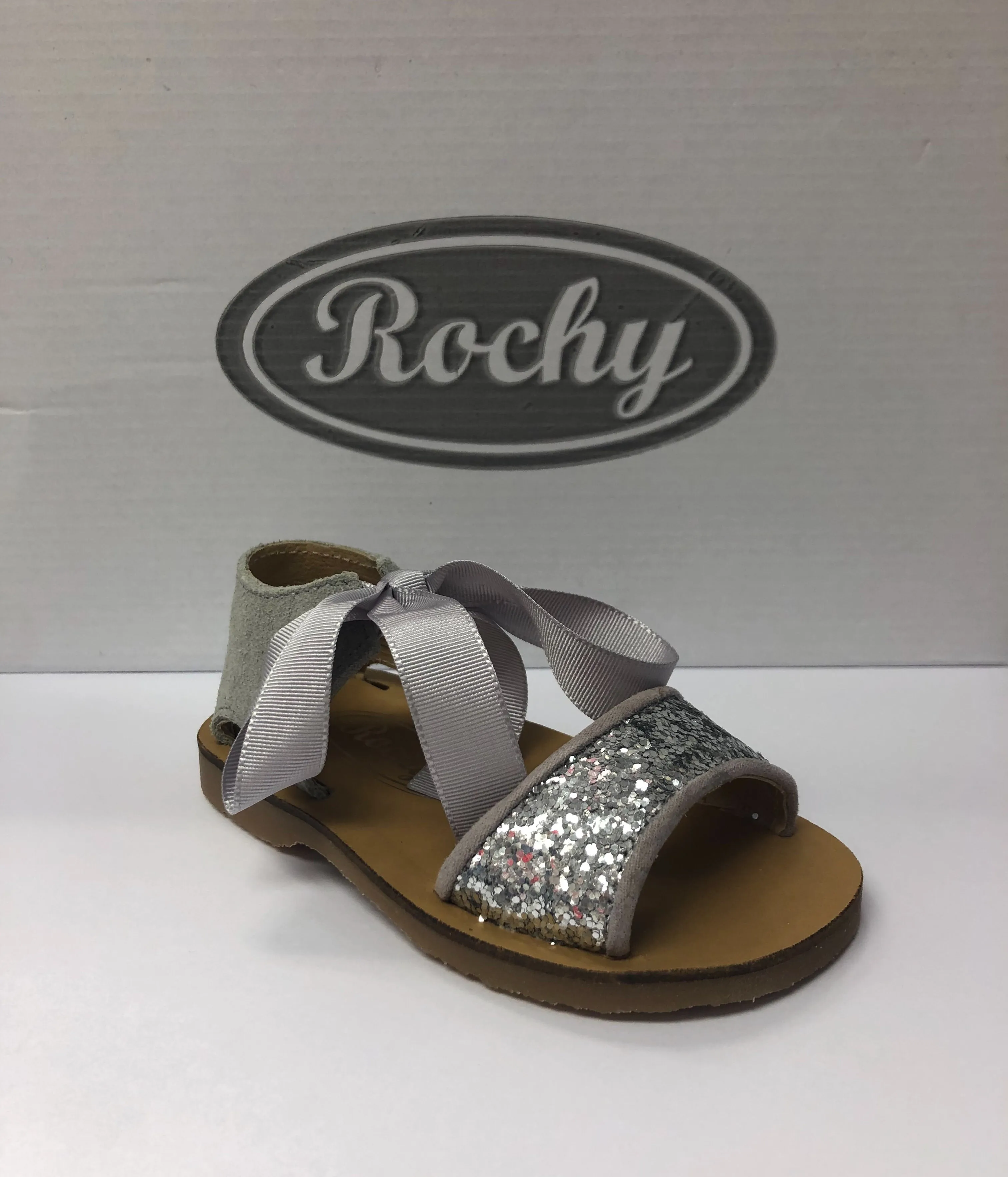 Rochy Girls Silver Glitter Sandals