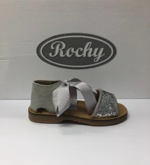 Rochy Girls Silver Glitter Sandals