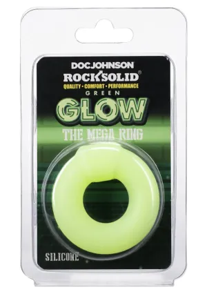 Rock Solid The Mega Ring Glow in the Dark Silicone Cock Ring - Green