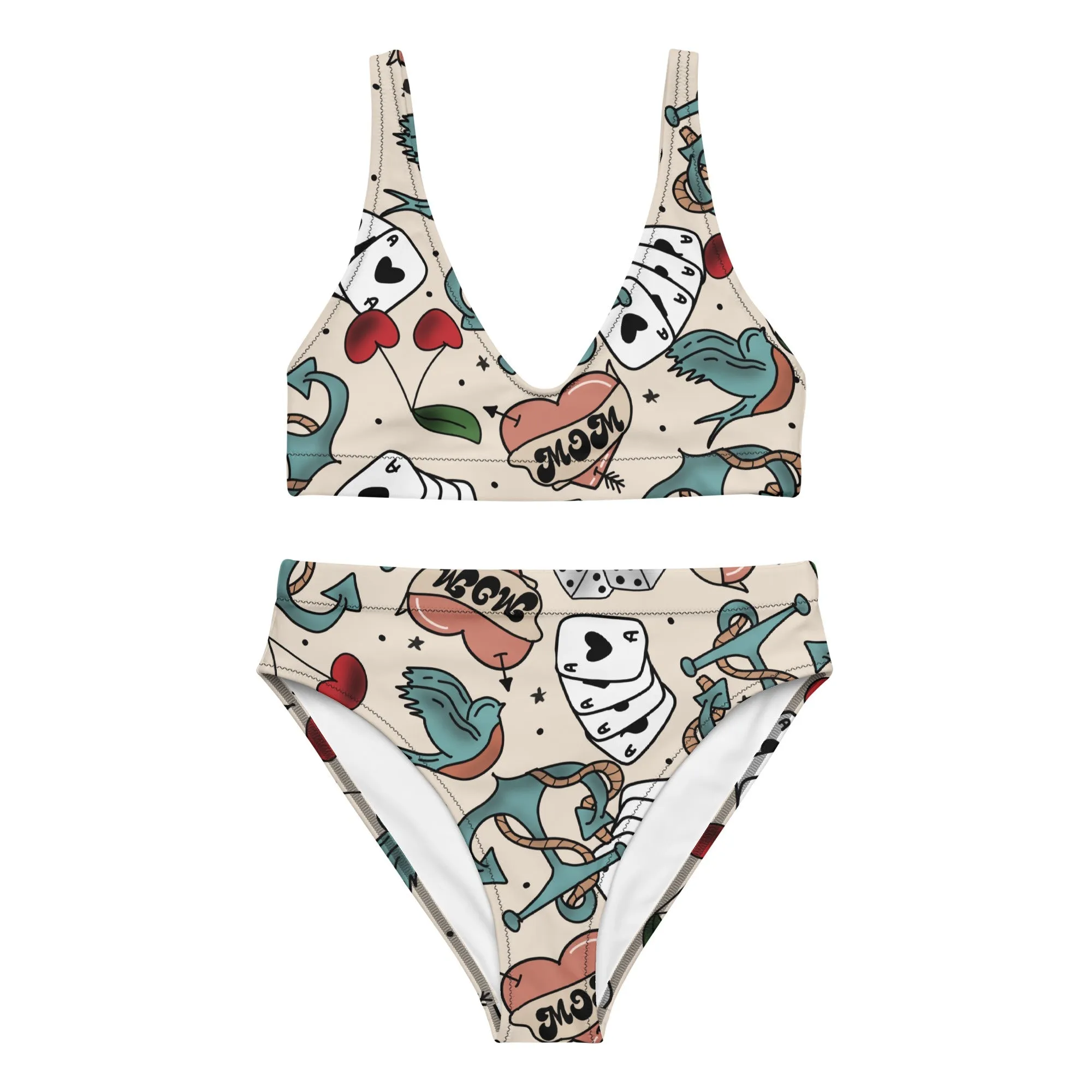 Rockabilly Recycled high-waisted bikini