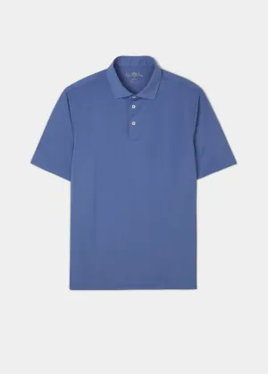 Rockbourne Performance Polo in Mid Blue - Sports Fit