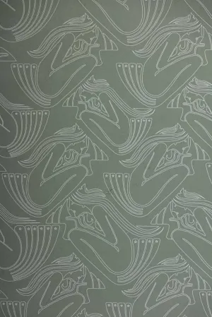 Rockett St George Deco Nymph Olive Wallpaper