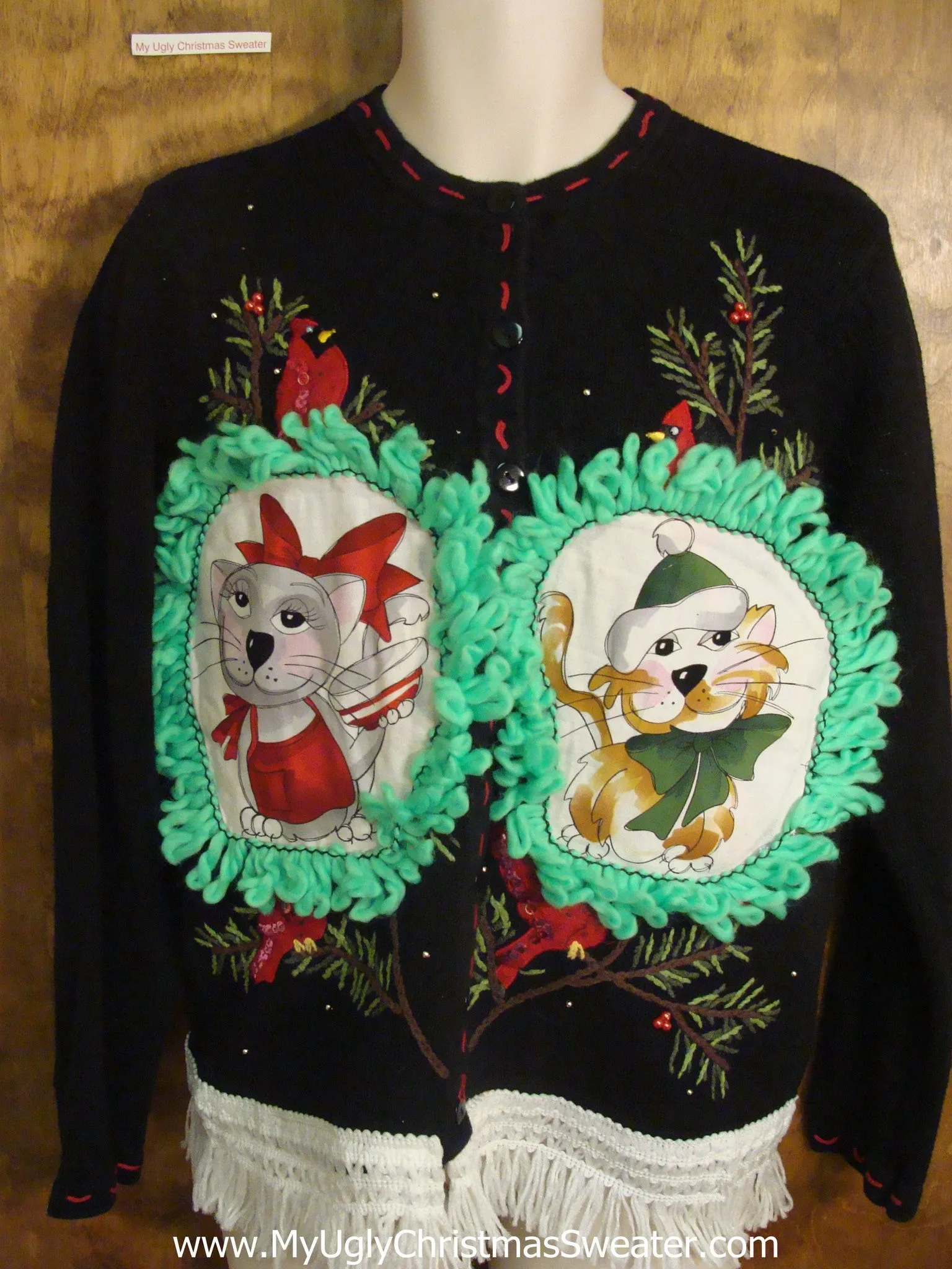 Rockin' Robin Christmas Sweater with Cat