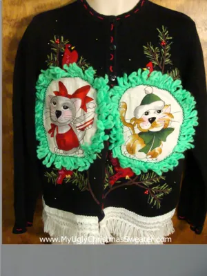 Rockin' Robin Christmas Sweater with Cat