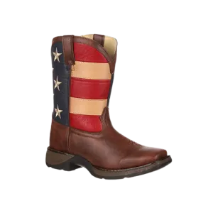 Rocky Lil' Durango Boy's Patriotic Western Flag Boot