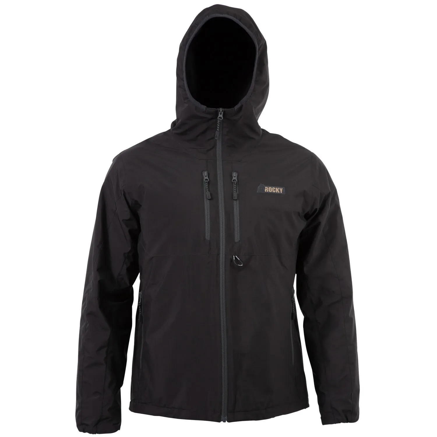 Rocky Mens Rugged 80G Hooded Black Polyester Insulated Jacket