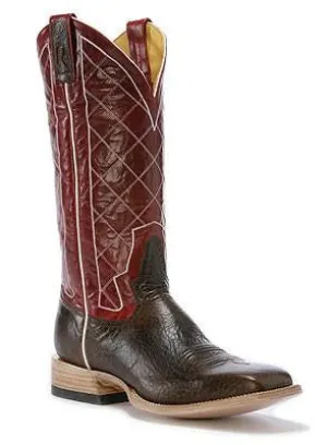 Rod Patrick Antique Mocha Bison Broad Square Toe Boots