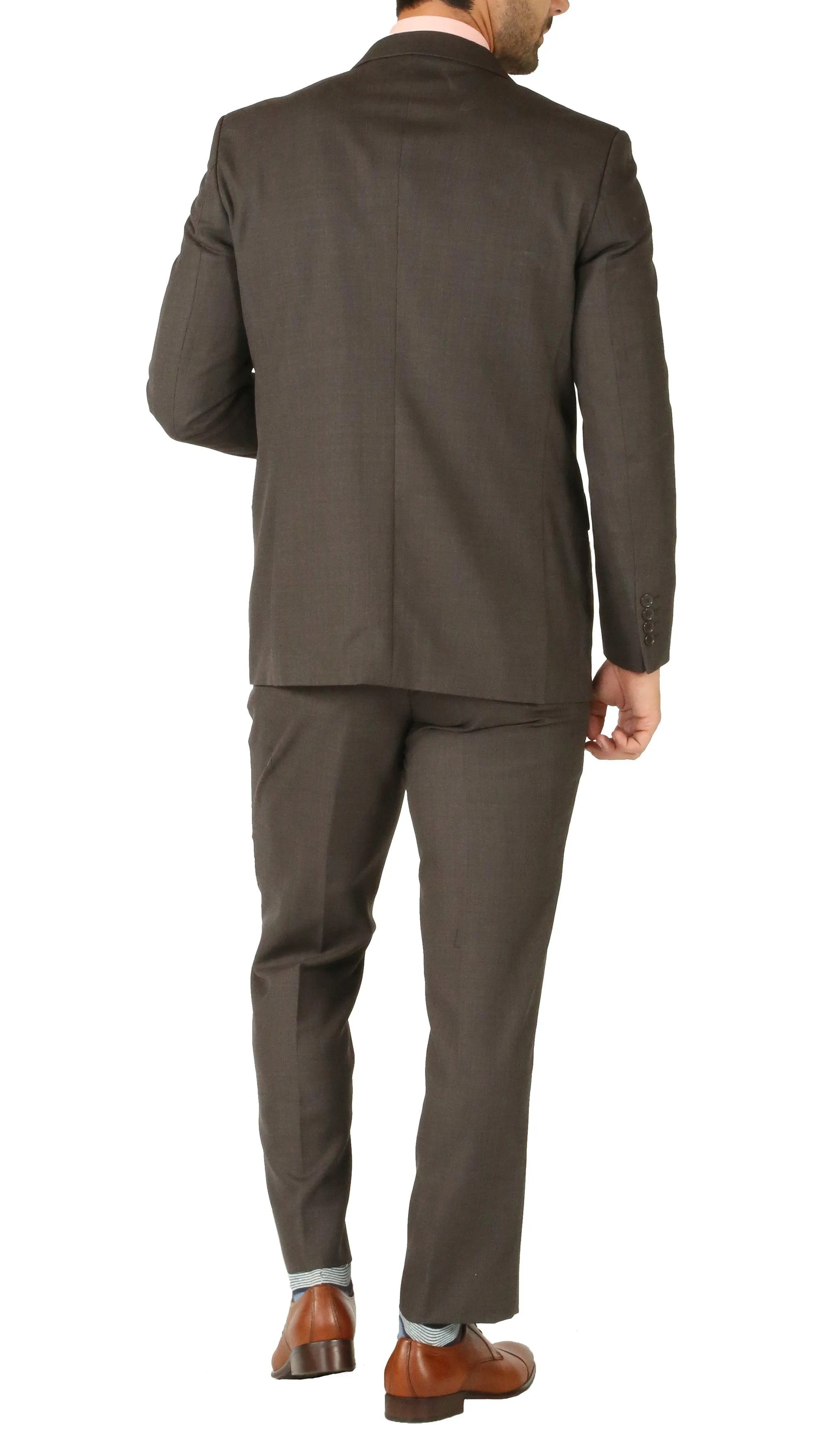 Rod Premium Taupe Wool 2pc Stain Resistant Traveler Suit - w 2 Pairs of Pants