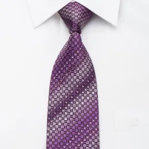 Rogatis Rhinestone Necktie Geometric On Purple With Sparkles