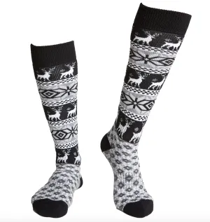 Rojo Nordic Snowflake Sock True Black