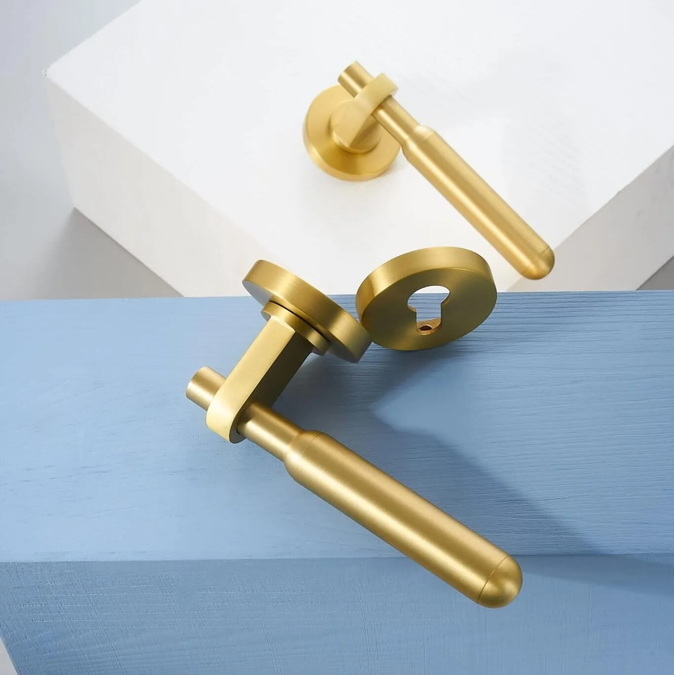 ROL Solid Brass Lever Handle & Lock Set