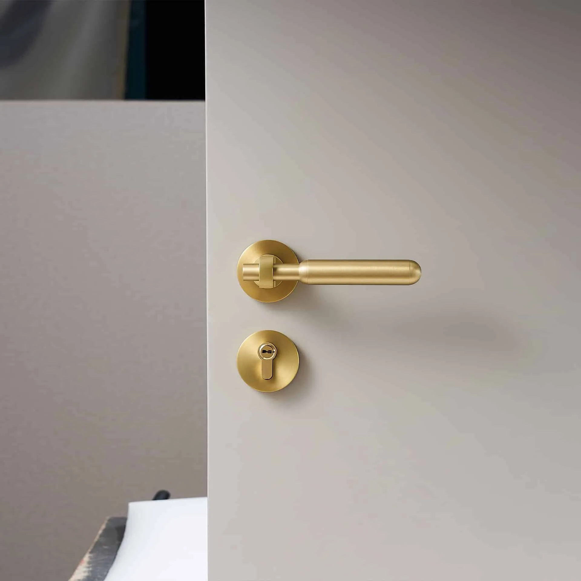 ROL Solid Brass Lever Handle & Lock Set