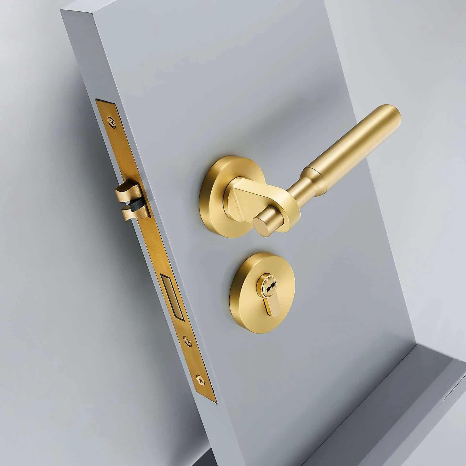 ROL Solid Brass Lever Handle & Lock Set