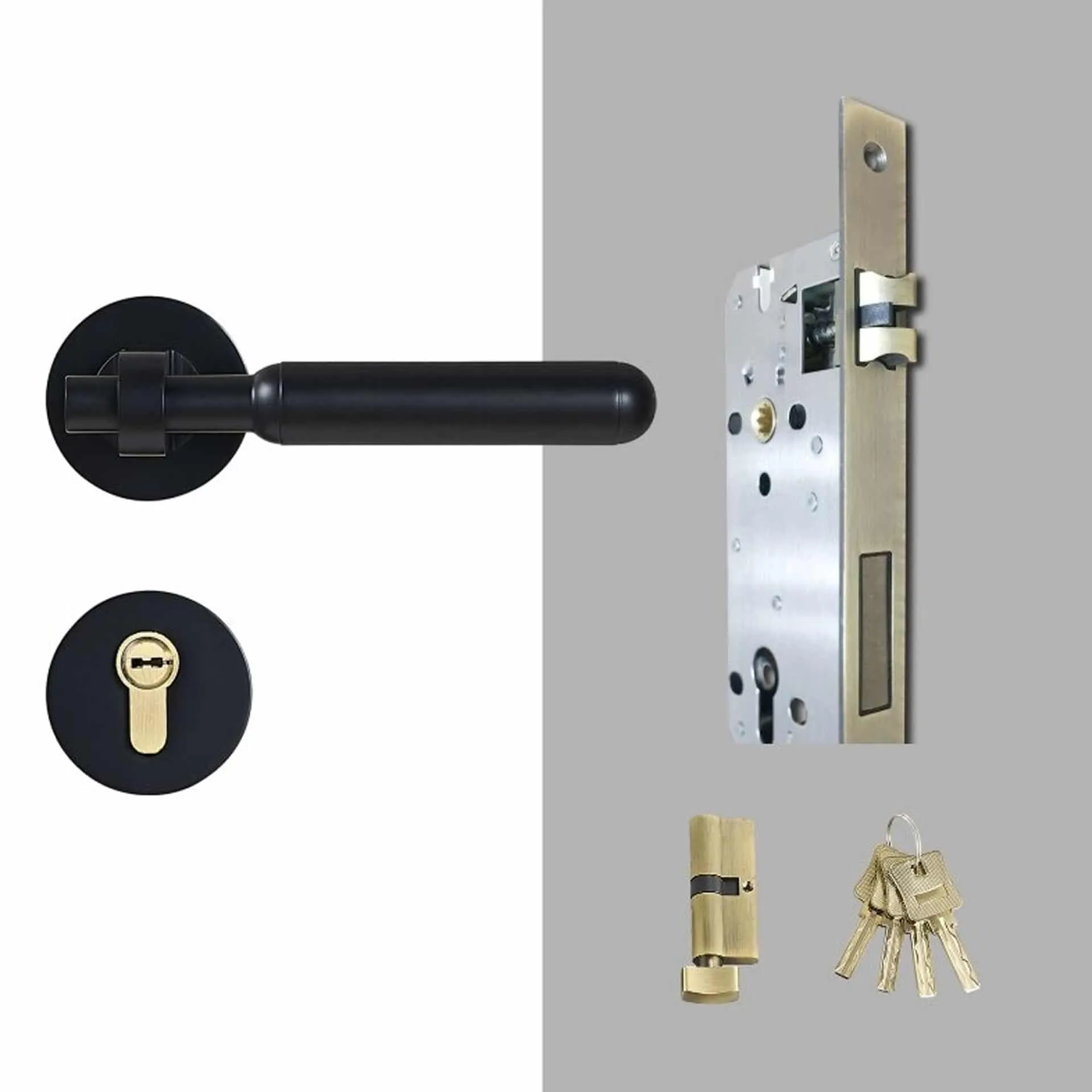 ROL Solid Brass Lever Handle & Lock Set