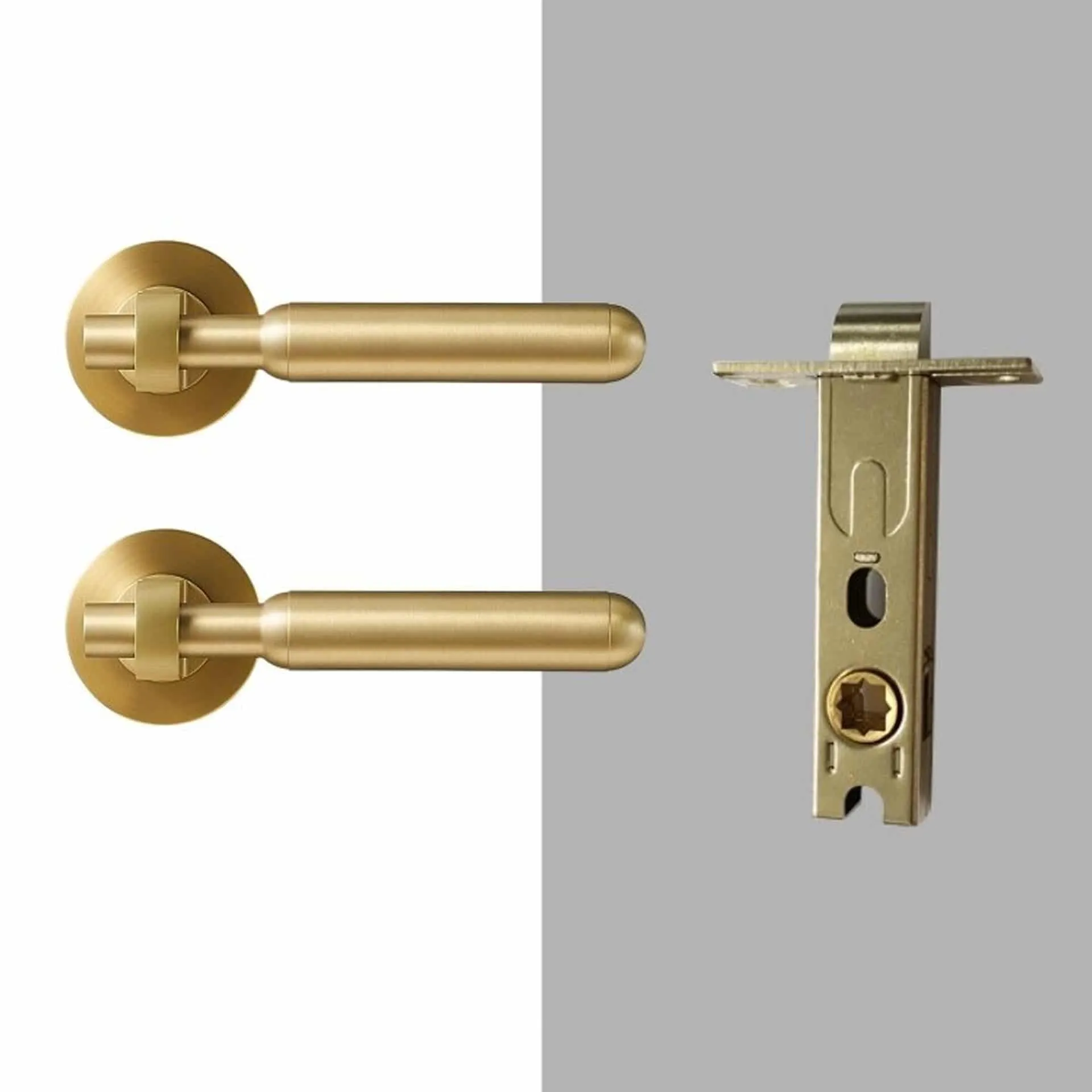 ROL Solid Brass Lever Handle & Lock Set