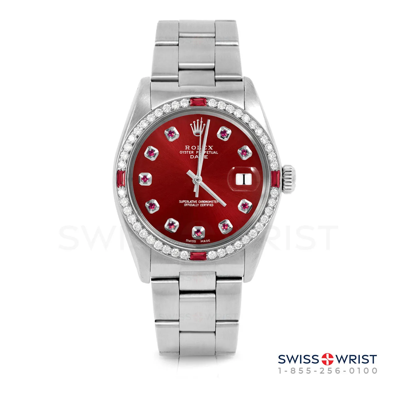 Rolex Date 34mm | 1500-SS-RED-RBY-AM-4RBY-OYS