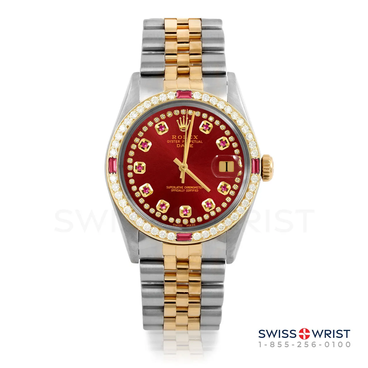 Rolex Date 34mm | 1500-TT-RED-STRR-4RBY-JBL