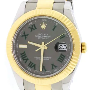 Rolex Datejust II 41MM 2-Tone Watch Grey Dial With Roman Numerals  TFJ-142508116