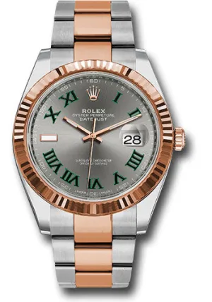 Rolex Steel and Everose Rolesor Datejust 41mm Slate Gray Green Roman Dial 126331 slgro