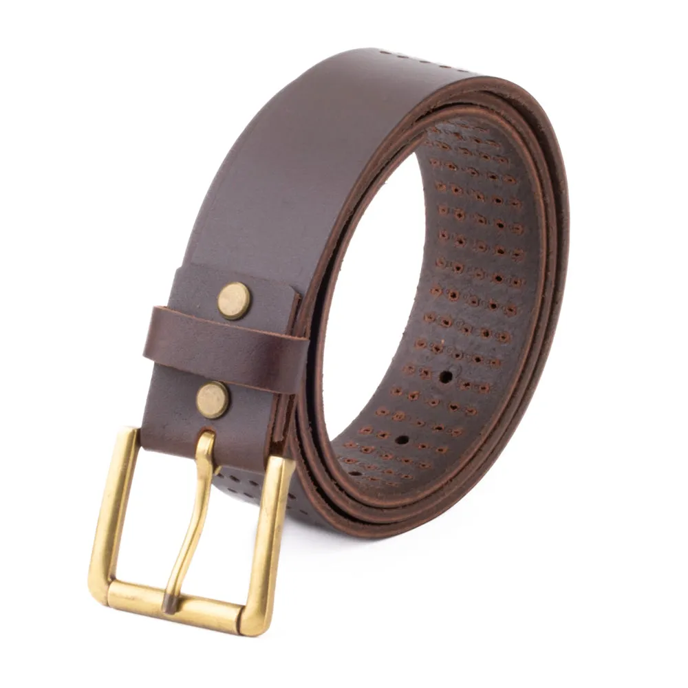 Roller Buckle Leather Belt For Men