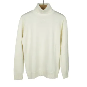 Rollneck sweater in ecru superfine merino wool (restock)