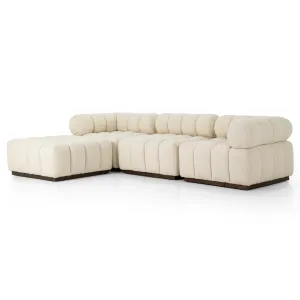 Roma 3-Piece Sectional w/Ottoman, Durham Cream